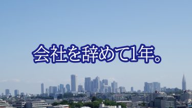 会社を辞めてから１年たった